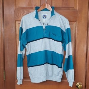 Greenline International Striped Collared Henley